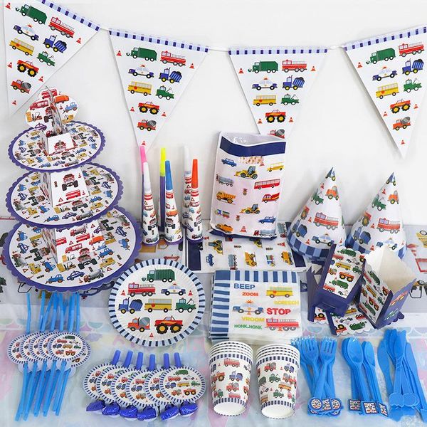 disposable dinnerware engineering vehicle theme party tableware set plate tablecloth birthday decoration children cake
disposable dinnerware engineering vehicle theme party tableware set plate tablecloth birthday decoration children cake