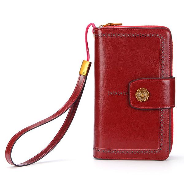 wallets leather wallet spot oil wax cowhide long ladies zipper bag retro mobile phone, Red;black
wallets leather wallet spot oil wax cowhide long ladies zipper bag retro mobile phone, Red;black