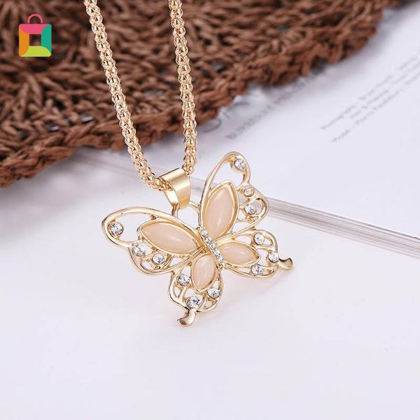pendant necklaces 2021 fashion women necklace choker jewelry opal butterfly shape long sweater chain, Silver
pendant necklaces 2021 fashion women necklace choker jewelry opal butterfly shape long sweater chain, Silver