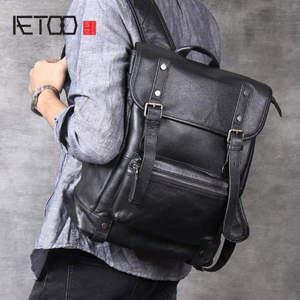 simple casual layer cowhide backpack, men's handmade leather fashion school bag, trendy computer backpack
simple casual layer cowhide backpack, men's handmade leather fashion school bag, trendy computer backpack