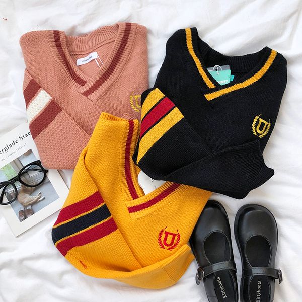 3 colors autumn and winter preppy style v neck color patchwork knitted sweaters womens pullovers womens (x704), White;black
3 colors autumn and winter preppy style v neck color patchwork knitted sweaters womens pullovers womens (x704), White;black