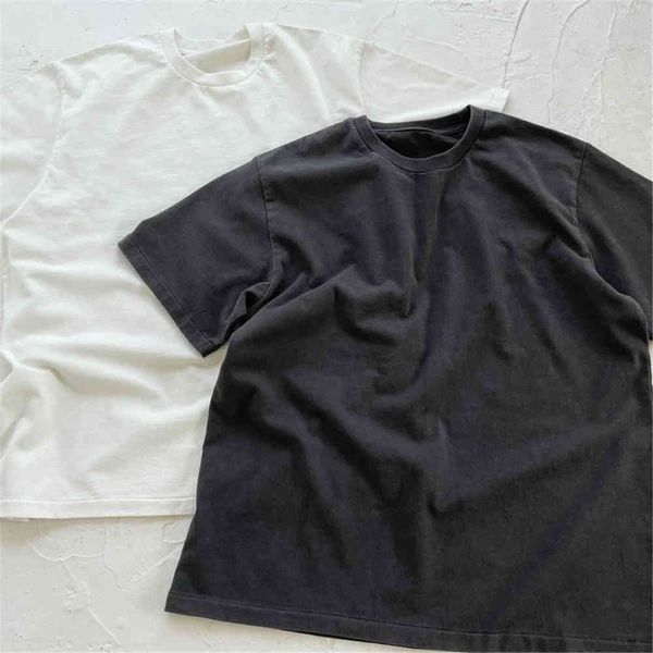 2021 inside-out washed cotton t-shirt hip hop relaxed short sleeve solid tee summer streetwear, White;black
2021 inside-out washed cotton t-shirt hip hop relaxed short sleeve solid tee summer streetwear, White;black