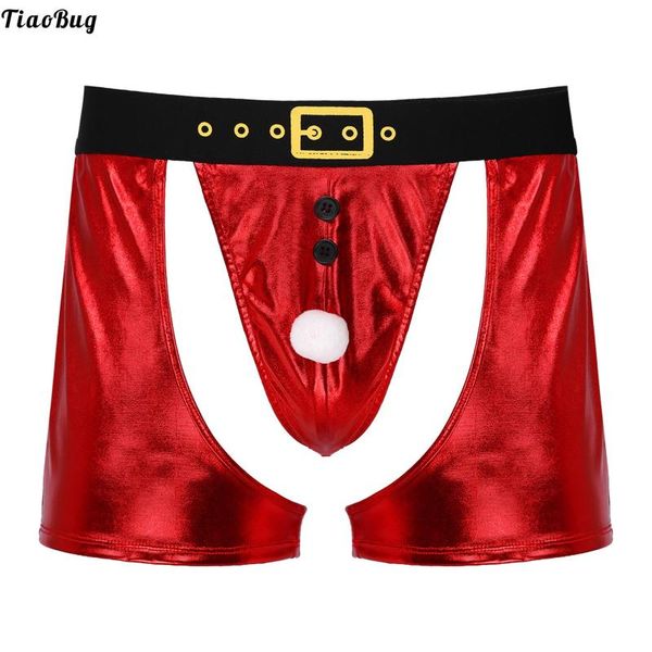 underpants men glossy faux leather cutout boxer shorts novelty christmas claus santa button fur ball decor bulge pouch, Black;white
underpants men glossy faux leather cutout boxer shorts novelty christmas claus santa button fur ball decor bulge pouch, Black;white