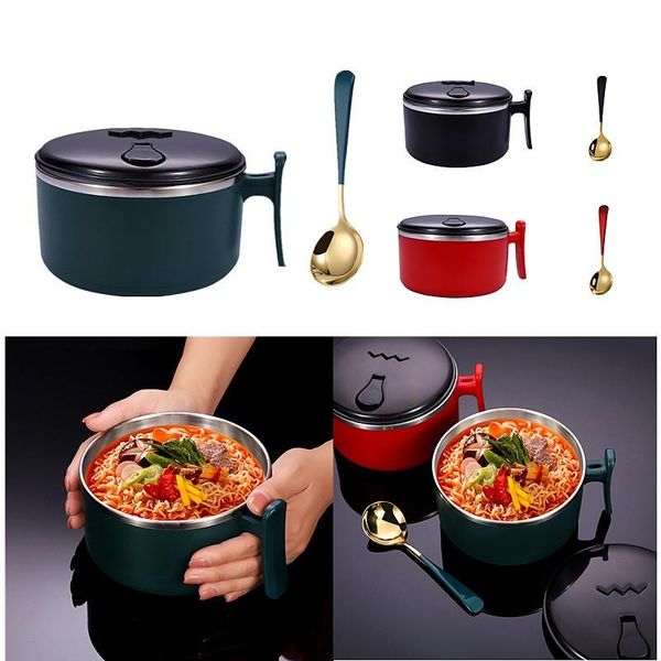 stainless steel instant noodle bowl with lid office worker portable student lunch box korean rice set spoon bowls
stainless steel instant noodle bowl with lid office worker portable student lunch box korean rice set spoon bowls
