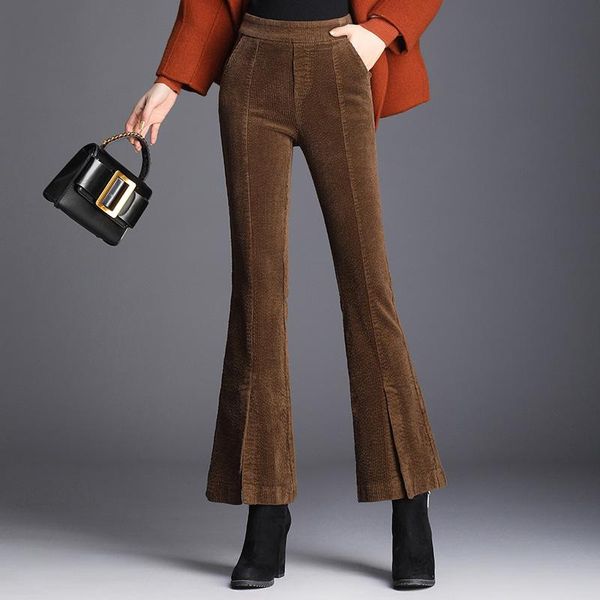 women's pants & capris corduroy flared women autumn and winter elastic high waist brown bell bottom lady large size front fork, Black;white
women's pants & capris corduroy flared women autumn and winter elastic high waist brown bell bottom lady large size front fork, Black;white