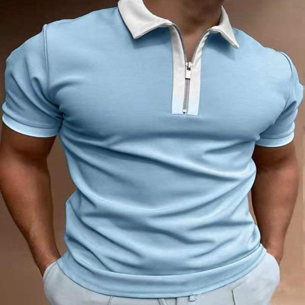 men's polos style summer plaid streetwear fashion patchwork men short sleeve shirts casual turn-down collar zipper design top, White;black
men's polos style summer plaid streetwear fashion patchwork men short sleeve shirts casual turn-down collar zipper design top, White;black