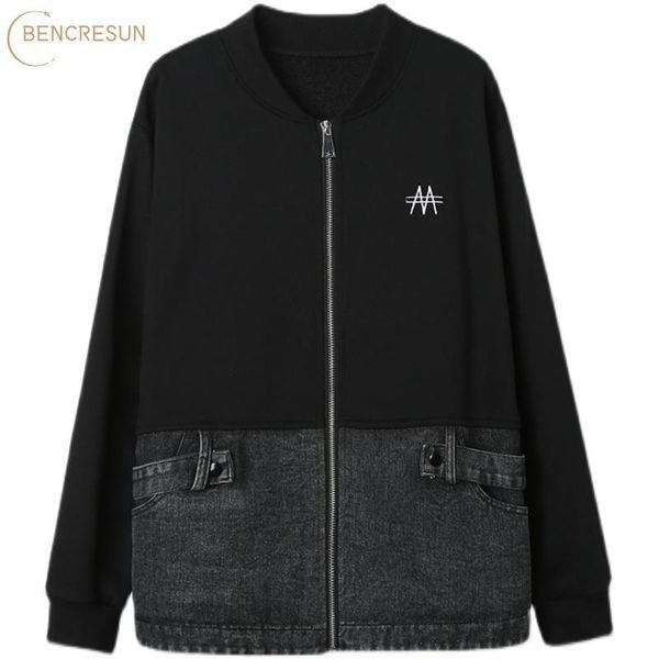 women's jackets plus size autumn black grey jacket women denim patchwork pocket zipper outwear fashion o-neck long sleeve loose female, Black;brown
women's jackets plus size autumn black grey jacket women denim patchwork pocket zipper outwear fashion o-neck long sleeve loose female, Black;brown