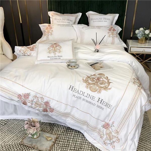 bedding sets luxury white satin silk cotton classical flowers embroidery set duvet cover flat/fitted sheet pillowcases home textiles
bedding sets luxury white satin silk cotton classical flowers embroidery set duvet cover flat/fitted sheet pillowcases home textiles