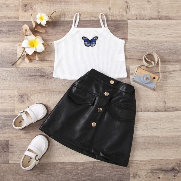 1-6y fashion children girl clothing 2021 summer kid clothes casual sleeveless butterfly embroidery leather skirt sets, White
1-6y fashion children girl clothing 2021 summer kid clothes casual sleeveless butterfly embroidery leather skirt sets, White