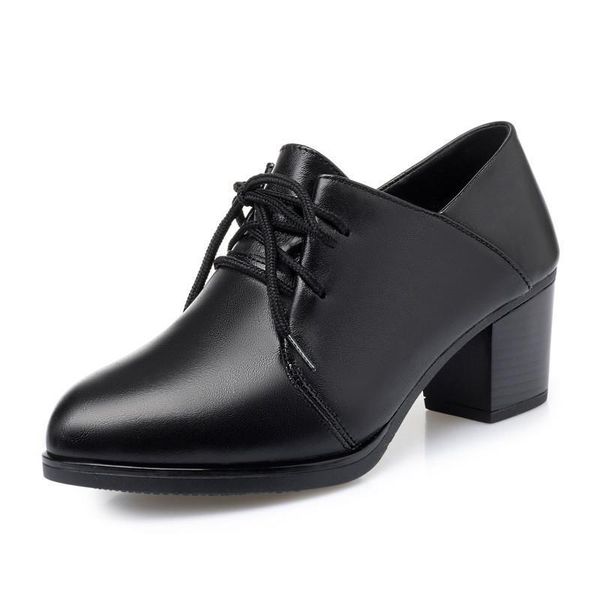 dress shoes women office genuine leather autumn ladies high heel lace up with heels fashion, Black
dress shoes women office genuine leather autumn ladies high heel lace up with heels fashion, Black