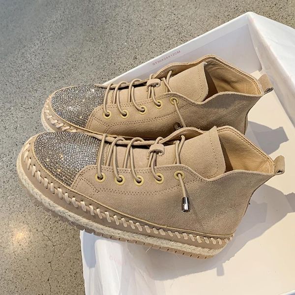 boots genuine leather high-shoes women's thick-soled short lace-up straw woven retro nubuck rhinestone sneakers, Black
boots genuine leather high-shoes women's thick-soled short lace-up straw woven retro nubuck rhinestone sneakers, Black