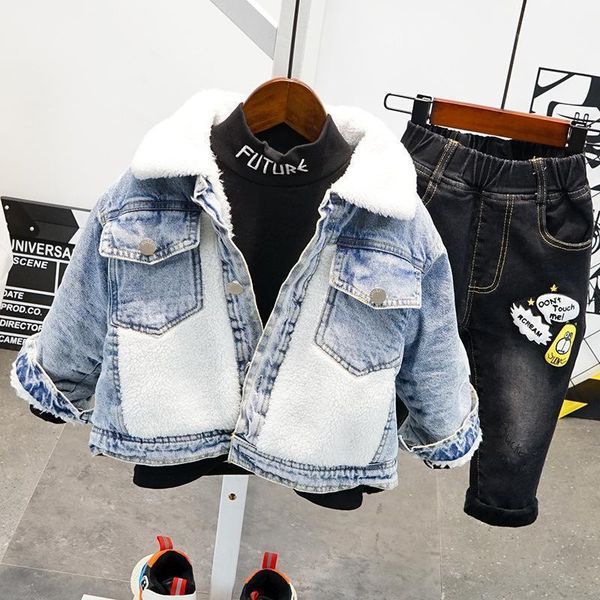 clothing sets 3pcs wlg boys clothes kids boutique outfits winter velvet patchwork coat thick t shirt and jean set baby boy warm 2-6t1, White
clothing sets 3pcs wlg boys clothes kids boutique outfits winter velvet patchwork coat thick t shirt and jean set baby boy warm 2-6t1, White