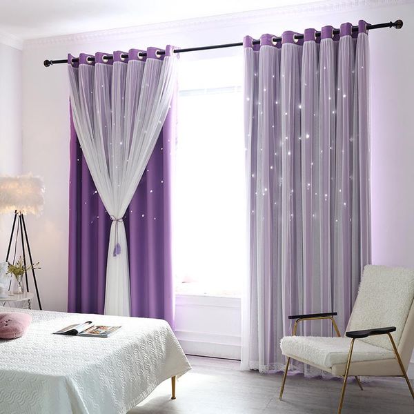 double layer curtains blackout cloth + voile tulle lace for bedroom living room window nordic star printed princess curtain & drapes
double layer curtains blackout cloth + voile tulle lace for bedroom living room window nordic star printed princess curtain & drapes