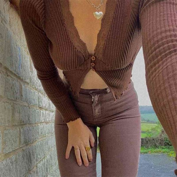 knitted ribbed y2k crop lace patched women's shirt long sleeve knitwear button up deep v-neck party e girl tee 210510, White
knitted ribbed y2k crop lace patched women's shirt long sleeve knitwear button up deep v-neck party e girl tee 210510, White