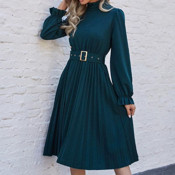 casual dresses women fall long sleeve dress solid pleated high collar button a line midi elegant fashion office lady robes s-2xl, Black;gray
casual dresses women fall long sleeve dress solid pleated high collar button a line midi elegant fashion office lady robes s-2xl, Black;gray