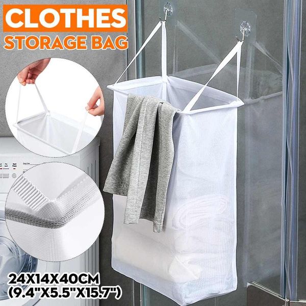 hanging laundry bag dirty clothes storage home organizer wall mount foldable mesh basket large capacity with 2 hook bags
hanging laundry bag dirty clothes storage home organizer wall mount foldable mesh basket large capacity with 2 hook bags