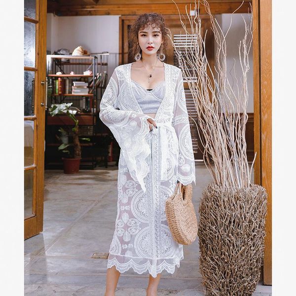 beach transparent cover up women white summer dress wear swimwear ups tunic pareos de playa mujer beachwear women's, White;black
beach transparent cover up women white summer dress wear swimwear ups tunic pareos de playa mujer beachwear women's, White;black