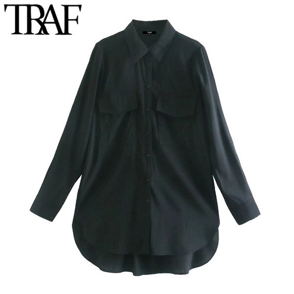 women fashion with pockets loose blouses vintage long sleeve button-up female shirts blusas chic 210507, White
women fashion with pockets loose blouses vintage long sleeve button-up female shirts blusas chic 210507, White