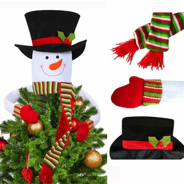christmas decorations tree er cover snowman hat xmas ornaments home decor