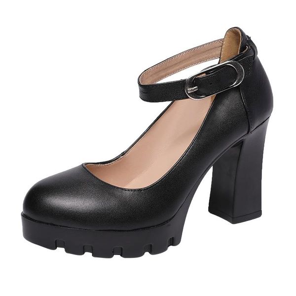 dress shoes shallow mouth single female round head one word buckle waterproof platform thick with high heel t taiwan wild, Black
dress shoes shallow mouth single female round head one word buckle waterproof platform thick with high heel t taiwan wild, Black