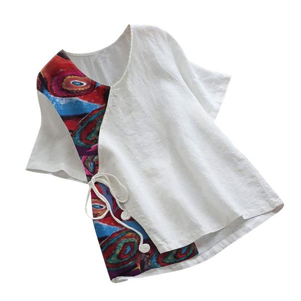 women's blouses & shirts women fashion printed shirt round neck short sleeve color matching kobieta sukienka manteau femme hiver woman, White
women's blouses & shirts women fashion printed shirt round neck short sleeve color matching kobieta sukienka manteau femme hiver woman, White