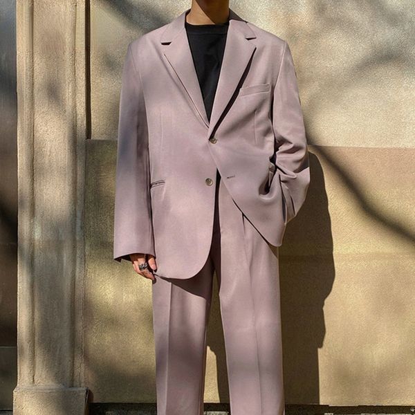men's wear single breasted notched collar loose casual blazers for male 2021 autumn new basic long sleeve suit coat, White;black
men's wear single breasted notched collar loose casual blazers for male 2021 autumn new basic long sleeve suit coat, White;black