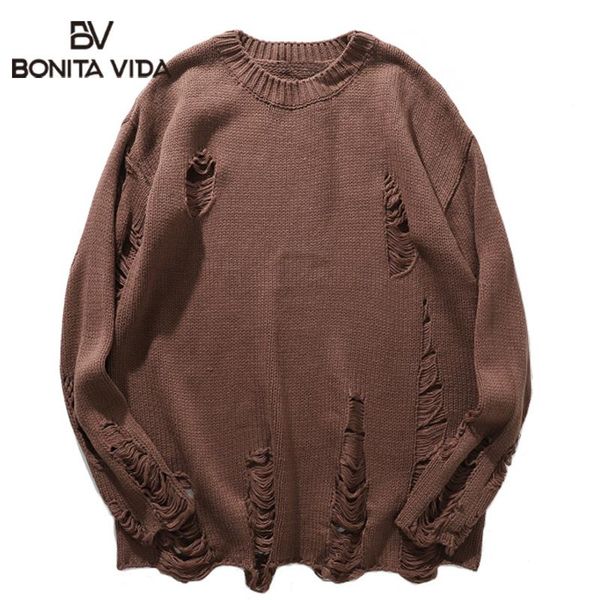 men's sweaters bonita vida ripped destroyed holes distressed mens knitted pullover sweater male hip hop loose streetwear, White;black
men's sweaters bonita vida ripped destroyed holes distressed mens knitted pullover sweater male hip hop loose streetwear, White;black