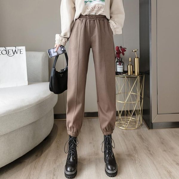 lucyever woolen casual ankle-length pants womens 2021 autumn winter high waist harem pant woman thick black trousers mujer women's & ca, Black;white
lucyever woolen casual ankle-length pants womens 2021 autumn winter high waist harem pant woman thick black trousers mujer women's & ca, Black;white