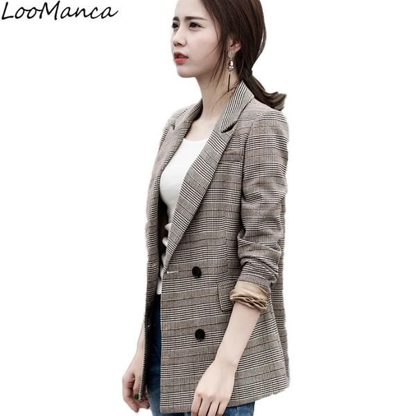 women's suits & blazers autumn women blazer 2021 single botton and suit jacket long sleeve notched plaid femme plus size, White;black
women's suits & blazers autumn women blazer 2021 single botton and suit jacket long sleeve notched plaid femme plus size, White;black