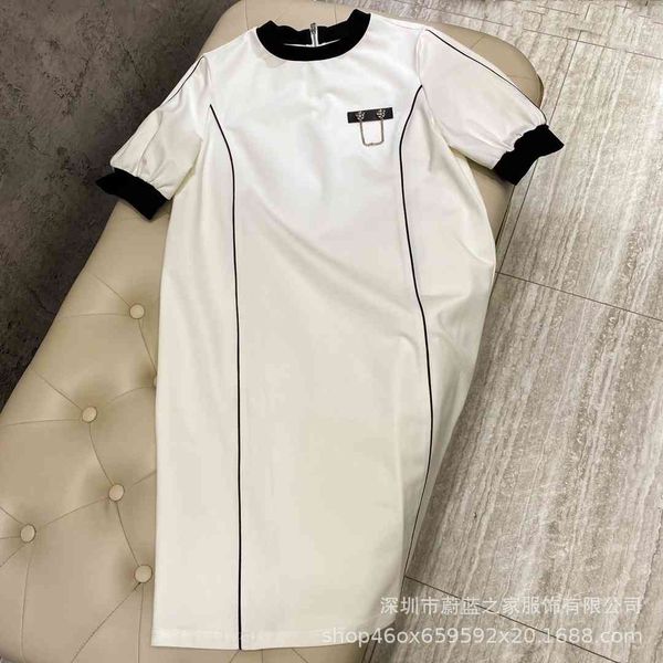 brand two piece dress p home triangle label 21 summer new t-shirt skirt classic contrast color casual round neck hip wra, White
brand two piece dress p home triangle label 21 summer new t-shirt skirt classic contrast color casual round neck hip wra, White