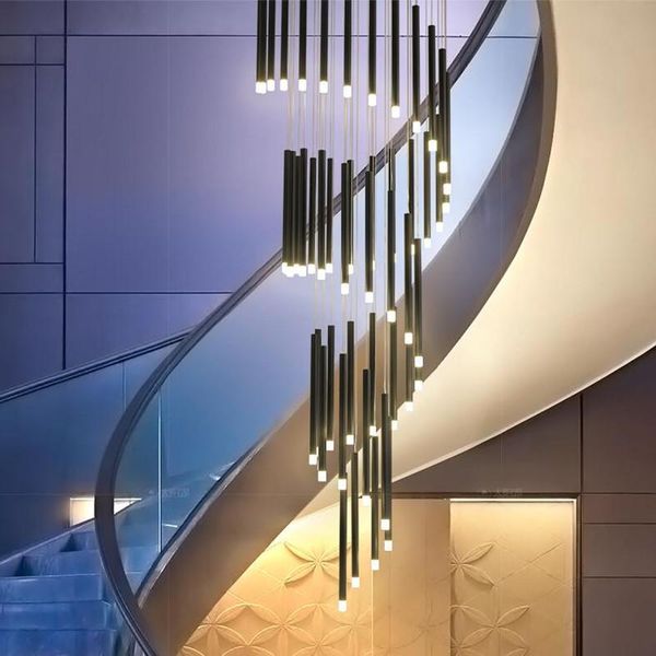 chandelier lighting modern for staircase living room dining industrial pendant lamp loft villa black long downlight lamps
chandelier lighting modern for staircase living room dining industrial pendant lamp loft villa black long downlight lamps