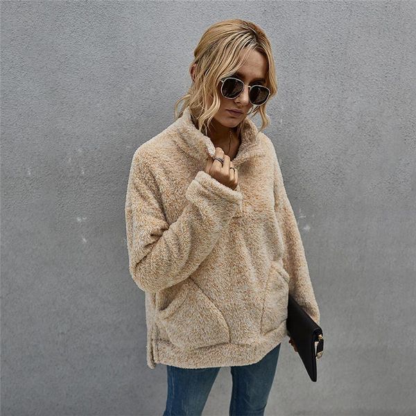 women's hoodies & sweatshirts 2021 autumn fleece sweatshirt women casual long sleeve with pocket solid stand collar hoodie loose sudad, Black
women's hoodies & sweatshirts 2021 autumn fleece sweatshirt women casual long sleeve with pocket solid stand collar hoodie loose sudad, Black