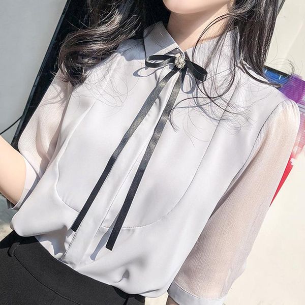 women's blouses & shirts blusas summer short sleeve blouse women mujer de moda 2021 verano turn down collar chiffon shirt e717, White
women's blouses & shirts blusas summer short sleeve blouse women mujer de moda 2021 verano turn down collar chiffon shirt e717, White