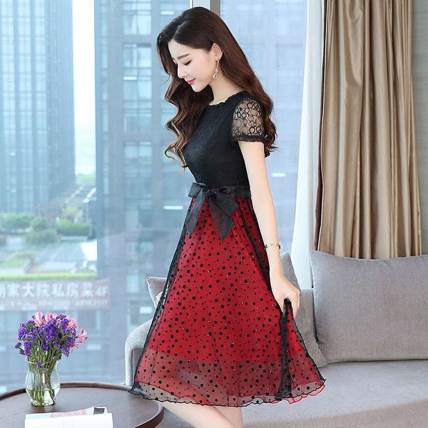 casual dresses summer fashion mid length a-line skirt korean waist chiffon lace dress, Black;gray
casual dresses summer fashion mid length a-line skirt korean waist chiffon lace dress, Black;gray