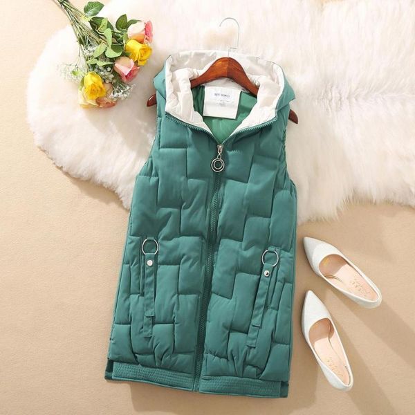 women's vests 2021 women vest autumn winter down cotton long coat color matching thickened hooded, Black;white
women's vests 2021 women vest autumn winter down cotton long coat color matching thickened hooded, Black;white