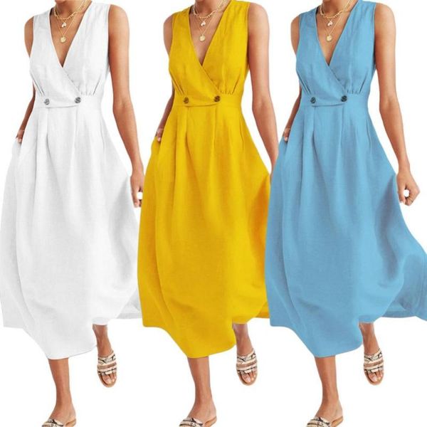 casual dresses 70% sell plus size summer women solid color v neck sleeveless a-line long dress, Black;gray
casual dresses 70% sell plus size summer women solid color v neck sleeveless a-line long dress, Black;gray