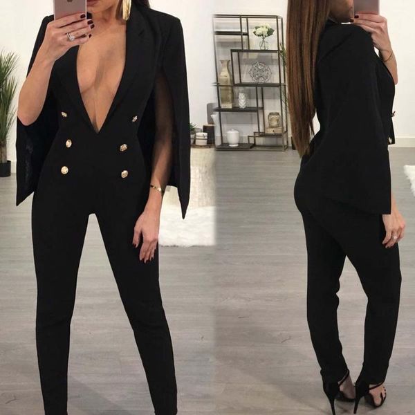 women's suits & blazers plunge v neck slim double breasted coat tailored blazer cloak poncho cape bodysuit jumpsuit jacket costumes plu, White;black
women's suits & blazers plunge v neck slim double breasted coat tailored blazer cloak poncho cape bodysuit jumpsuit jacket costumes plu, White;black