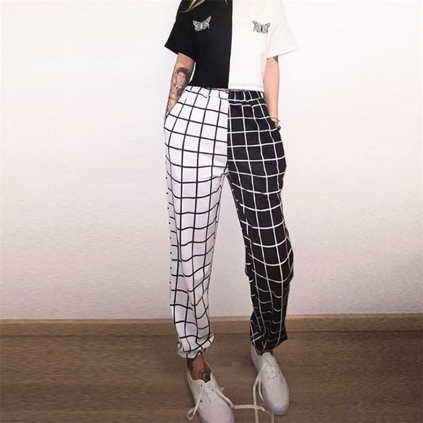 women patchwork plaid jogger pants contrast color high waist elastic sport female summer casual fashion ladies sweatpants women's & cap, Black;white
women patchwork plaid jogger pants contrast color high waist elastic sport female summer casual fashion ladies sweatpants women's & cap, Black;white