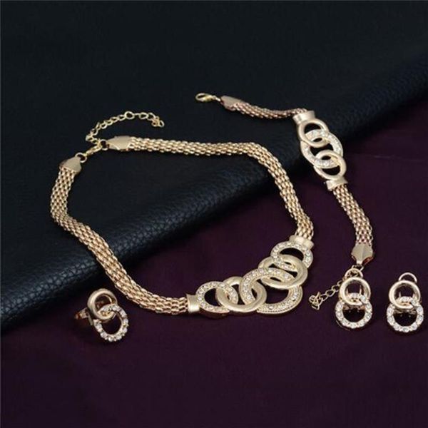 earrings & necklace round shape jewelry set gold color ring bracelet for women gift wedding party elegant alloy jewlery, Silver
earrings & necklace round shape jewelry set gold color ring bracelet for women gift wedding party elegant alloy jewlery, Silver