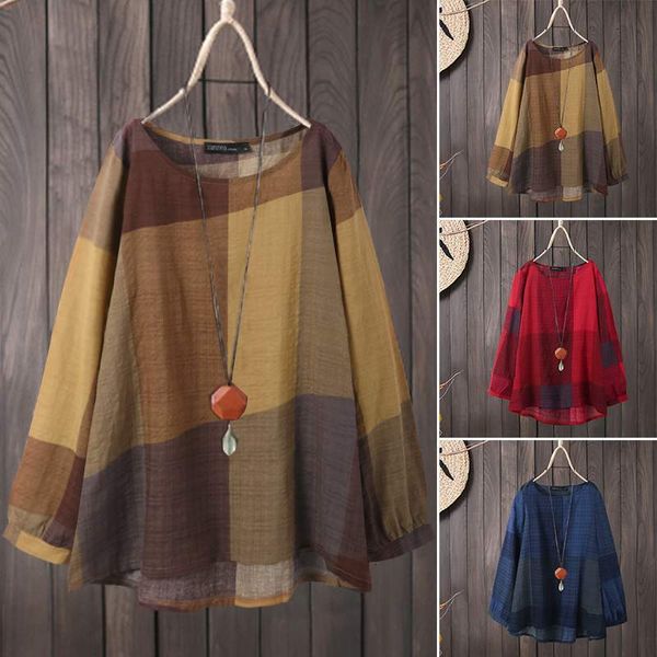 blouses plus size vintage check shirts women's autumn blouse 2021 casual long sleeve female o neck blusas tunic chemise, White
blouses plus size vintage check shirts women's autumn blouse 2021 casual long sleeve female o neck blusas tunic chemise, White