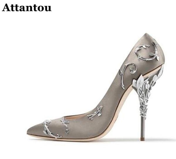 attantou fashion metal leaf decorations high heel shoes pointed toe woman pumps spring est dress, Black
attantou fashion metal leaf decorations high heel shoes pointed toe woman pumps spring est dress, Black