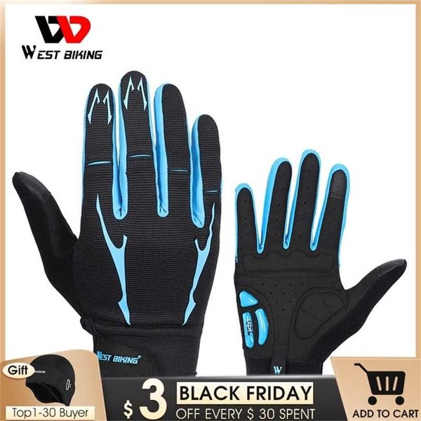 west biking breathable cycling gloves gel liquid silicone palm non-slip sports full finger bicycle glove half bike 211124, Blue;gray
west biking breathable cycling gloves gel liquid silicone palm non-slip sports full finger bicycle glove half bike 211124, Blue;gray