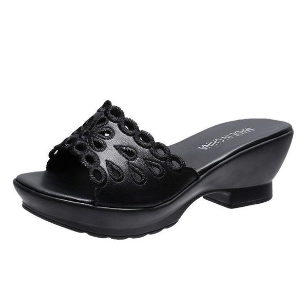 slippers women's open round toe simple design all match solid color faddish comfy wedge heel, Black
slippers women's open round toe simple design all match solid color faddish comfy wedge heel, Black