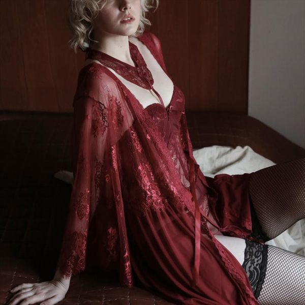 bathrobe temptation transparent womens sleepwears pajamas underwear set eyelash lace mesh robe kimono blouse women sleepwear with g string, Black;red
bathrobe temptation transparent womens sleepwears pajamas underwear set eyelash lace mesh robe kimono blouse women sleepwear with g string, Black;red