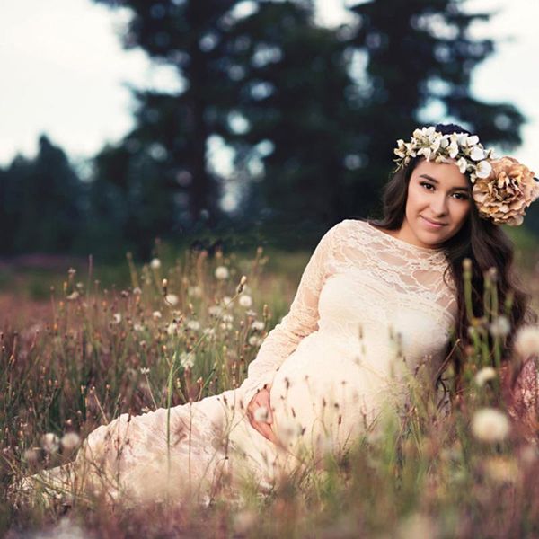 fashion women's dresses pregnants lace long sleeve maternity solid o-neck dress pregnancy for pography props shooting, White
fashion women's dresses pregnants lace long sleeve maternity solid o-neck dress pregnancy for pography props shooting, White