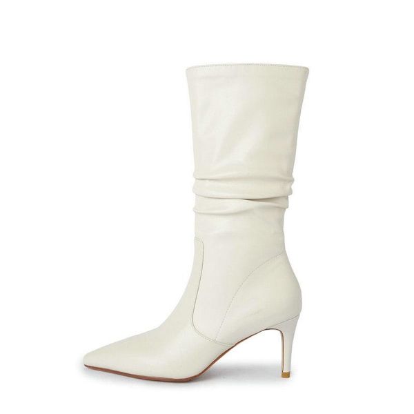boots genuine leather thin heel mid-calf women fashion folds daily party dress pointed toe shoes female size 40 high, Black
boots genuine leather thin heel mid-calf women fashion folds daily party dress pointed toe shoes female size 40 high, Black
