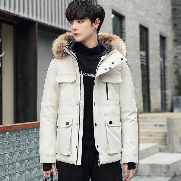 downs down coat 2021 winter jacket young men's short hooded duck large fur collar thickened warm cold proof, Black
downs down coat 2021 winter jacket young men's short hooded duck large fur collar thickened warm cold proof, Black