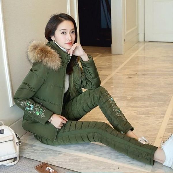women's two piece pants fashion outfits women long sleeve parkas coat and cotton winter parka ladies print thick casual suit set x346, White
women's two piece pants fashion outfits women long sleeve parkas coat and cotton winter parka ladies print thick casual suit set x346, White