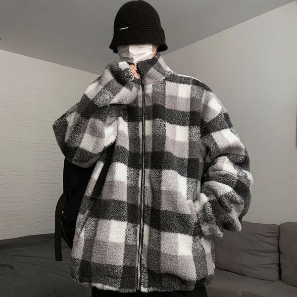 men's jackets korean thick lamb fur jacket warmth fashion retro casual plaid coat men wild loose winter short mens clothes m-xl wz, Black;brown
men's jackets korean thick lamb fur jacket warmth fashion retro casual plaid coat men wild loose winter short mens clothes m-xl wz, Black;brown