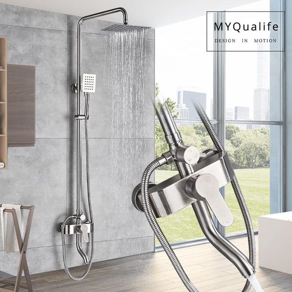 brushed nickel shower faucet set single handle swivel bath spout rainfall shower mixers stainless steel rain head 3-ways
brushed nickel shower faucet set single handle swivel bath spout rainfall shower mixers stainless steel rain head 3-ways